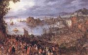 BRUEGHEL, Jan the Elder The Large Fishmarket oil on canvas